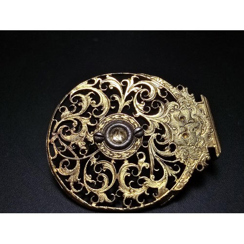 257 - Quantity of various ornate pierced gilt pocket watch parts, 1x of the parts has been re-fashioned in... 