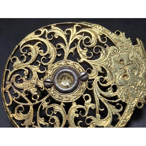 257 - Quantity of various ornate pierced gilt pocket watch parts, 1x of the parts has been re-fashioned in... 