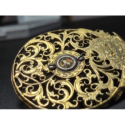 257 - Quantity of various ornate pierced gilt pocket watch parts, 1x of the parts has been re-fashioned in... 