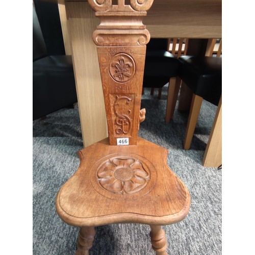 466 - A good quality oak very well carved and well detailed Welsh chair by 