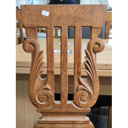 466 - A good quality oak very well carved and well detailed Welsh chair by 