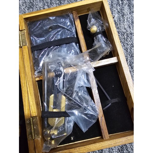 3 - Wooden cased fly fishing fly making kit with various tools for making flies in good condition