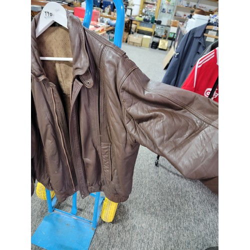 118 - A Fatigue real leather gents jacket in brown. In good overall condition, size 46.