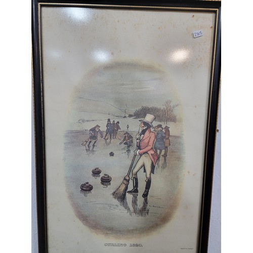 132 - A collection of 4 framed and glazed vintage prints of Johnnie Walker (whisky) depicting hunting, gol... 