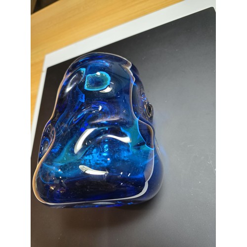 214 - Impressive Whitefriars Blue Knobbly glass vase by  - mid century, in excellent condition with no dam... 