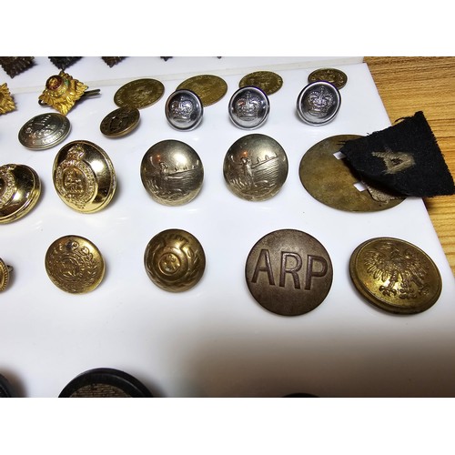 219 - Large suite of various military buttons from various regiments, please study photos for more details... 