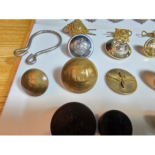 219 - Large suite of various military buttons from various regiments, please study photos for more details... 