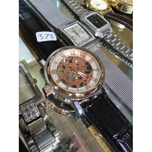 226 - Large collection of 13x various wrist watches to include a skeleton watch with a mechanical movement... 