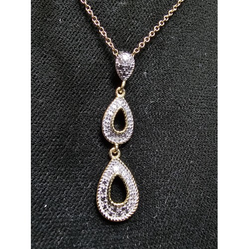 260 - Pretty gilt 925 silver drop pendant set on a 18