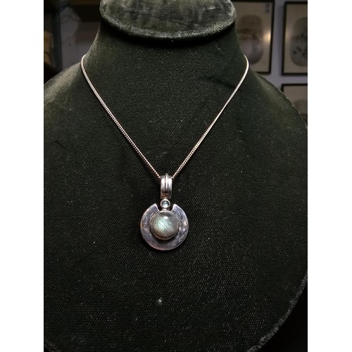 270 - Stunning as new 925 silver pendant inset 2x Labradorite stones which have excellent flashing colours... 