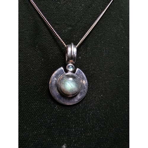 270 - Stunning as new 925 silver pendant inset 2x Labradorite stones which have excellent flashing colours... 