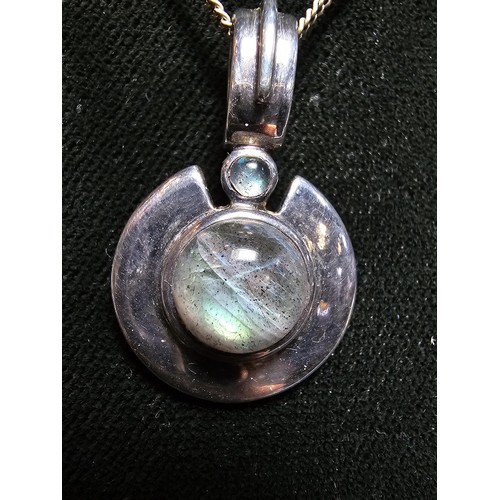 270 - Stunning as new 925 silver pendant inset 2x Labradorite stones which have excellent flashing colours... 