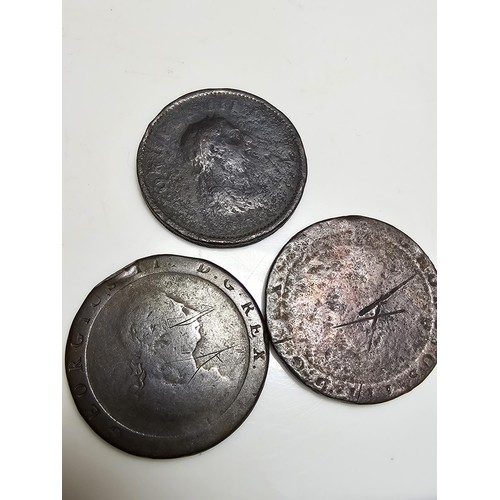 287 - 4x antique Georgian cartwheel pennies to inc a good condition 1797 cartwheel penny, (see photos)