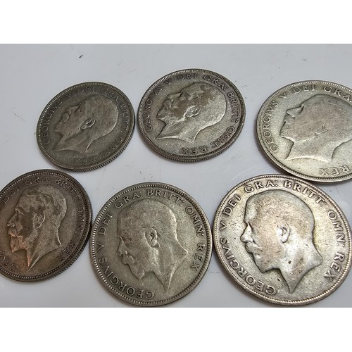 293 - Qty of 7x Silver British half crown coins, they all Pre date 1947. have a total weight of 97.1g.