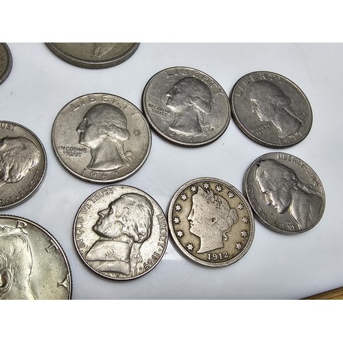 303 - qty of various coins from around the world to inc. 9x American coins some which have some silver con... 