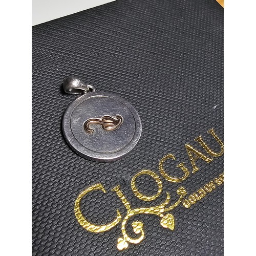 322 - Genuine Clogau 925 Silver Pendant with a Clogau Gold design to the centre, complete with its origina... 