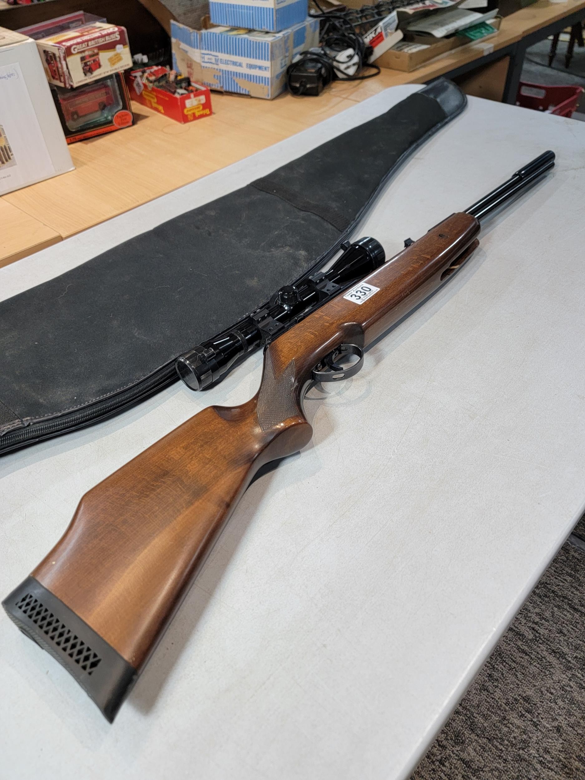 A Good Bsa Superstar .22 Cal Under Lever Air Rifle With A Bushmaster 