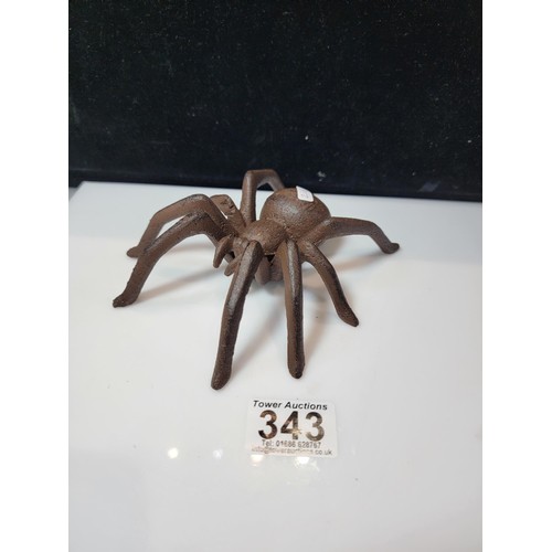 343 - Unusual Cast iron spider / tarantula figure diameter of 16.5cm height of 5cm