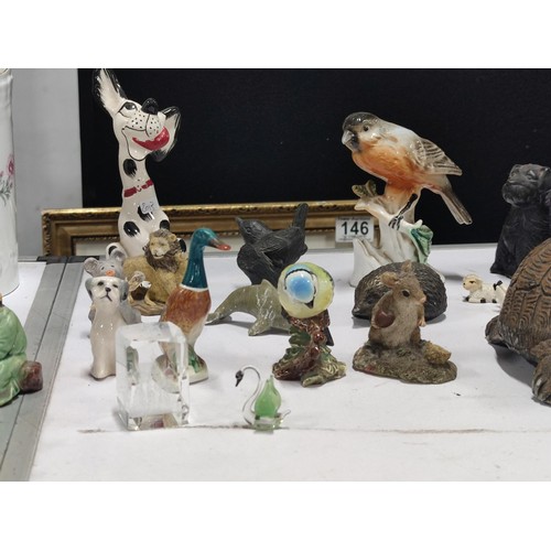 109 - Box containing a large quantity of collectables inc bird figurines, inc a Beswick blue tit, Walt Dis... 