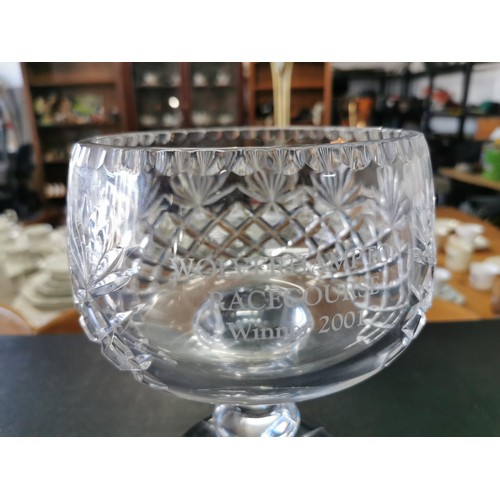 157 - A good quality Waterford crystal presentation trophy for Wolverhampton Racecourse winner 2001, in ex... 