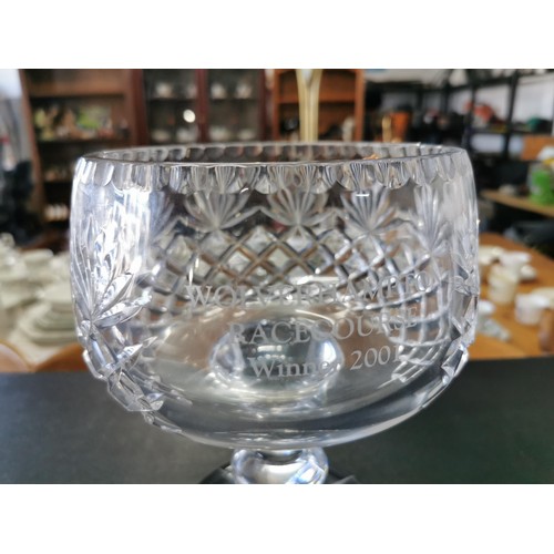 157 - A good quality Waterford crystal presentation trophy for Wolverhampton Racecourse winner 2001, in ex... 