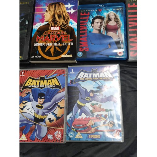 116 - Quantity of DVD's inc Smallville box sets, batman, Dragon, Spiderman etc