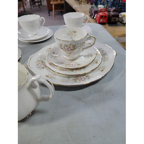 372 - Box containing a large quantity of china inc a white duchess bone china part tea set along with a La... 