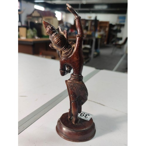 392 - A heavy bronze statue figure of Queen Maya Devi. Height of 22cm.