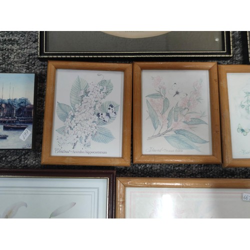 408 - A quantity of framed and glazed prints on various subjects. Height of the largest 21.5cm x 27cm.