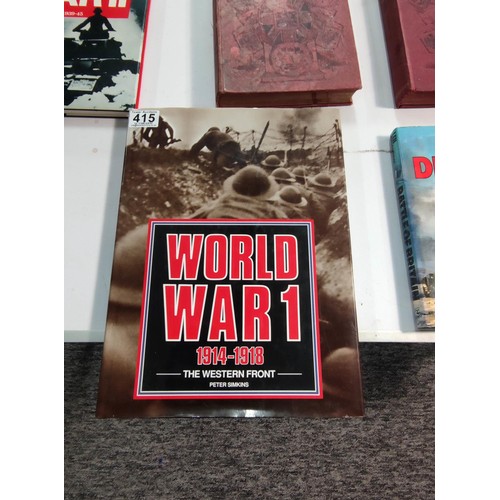 415 - 6x hardback books relating to WWI and WWII, including The Great War in Europe vol 1-3.