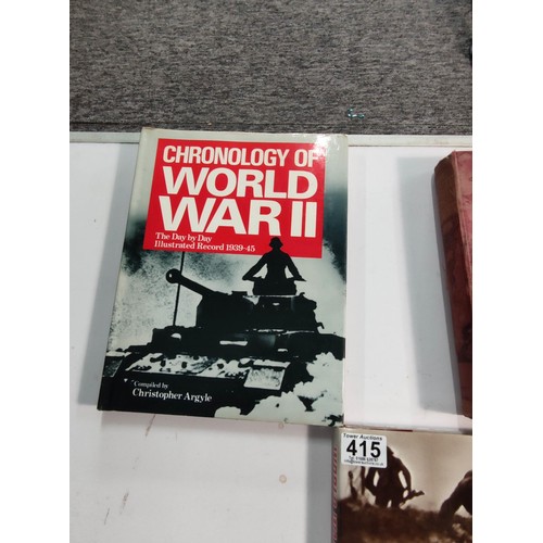 415 - 6x hardback books relating to WWI and WWII, including The Great War in Europe vol 1-3.