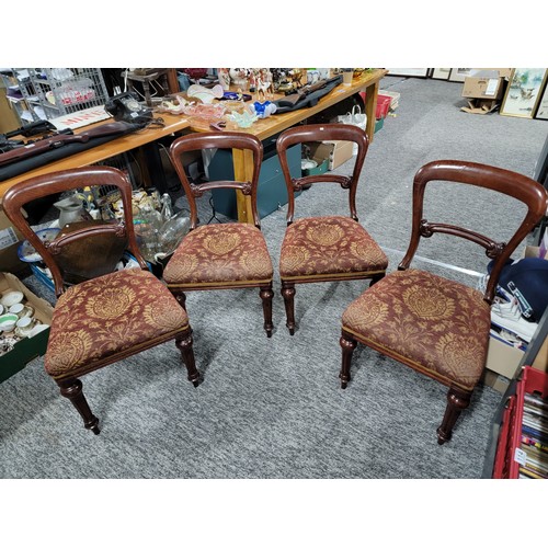 577 - 4x good quality reproduction mahogany chairs in the regency style with excellent quality mahogany wo... 