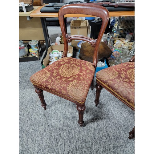 577 - 4x good quality reproduction mahogany chairs in the regency style with excellent quality mahogany wo... 