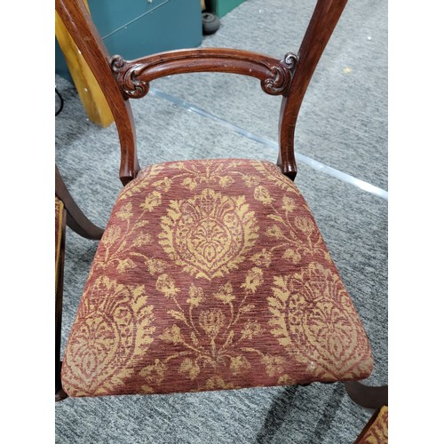 577 - 4x good quality reproduction mahogany chairs in the regency style with excellent quality mahogany wo... 