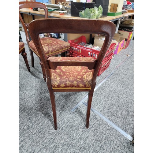 577 - 4x good quality reproduction mahogany chairs in the regency style with excellent quality mahogany wo... 