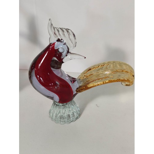 425 - 4x Colourful Studio Art Glass animal figures.