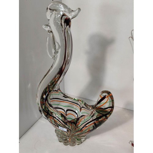 425 - 4x Colourful Studio Art Glass animal figures.