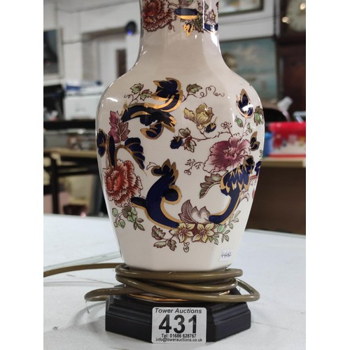 431 - Mason's Ironstone Mandalay table lamp.