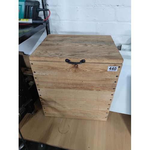 440 - Wooden hand made box containing a quantity of morning sticks along with firelighters in good order h... 