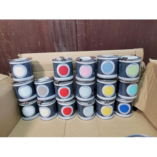 488 - A selection of 24 small paint tins by Vintro plus 1 tin of lacquer, all appear to be new and sealed.