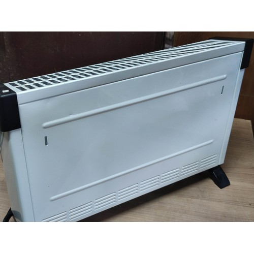 445 - 2x floor standing electric heaters both with plugs, 39cm high 53cm long