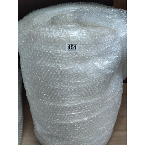 451 - 2x large rolls of small bubble, bubble wrap in good order