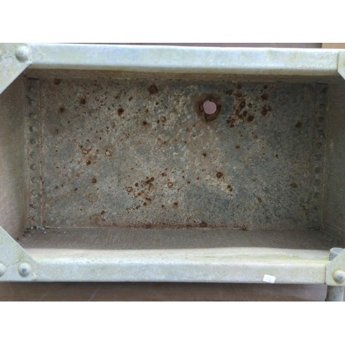 453 - Good quality galvanised planter with a whole in the base, studded container