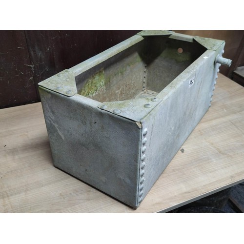 453 - Good quality galvanised planter with a whole in the base, studded container