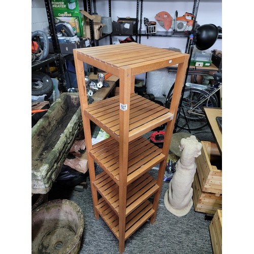 507 - 5 shelf plant stand shelf unit in pine, stands at 1038cm high