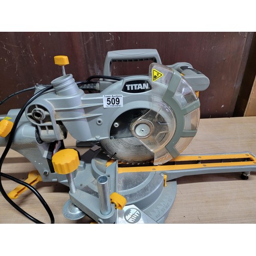 509 - Titan TTB598MSW bench top sliding saw with power cable