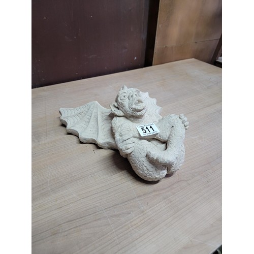 511 - Good quality concrete gargoyle wall hanger in good well detailed condition stands at 36cm high