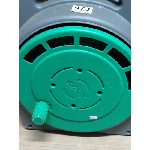 473 - Good quality full hozelock reel in good order complete with connectors