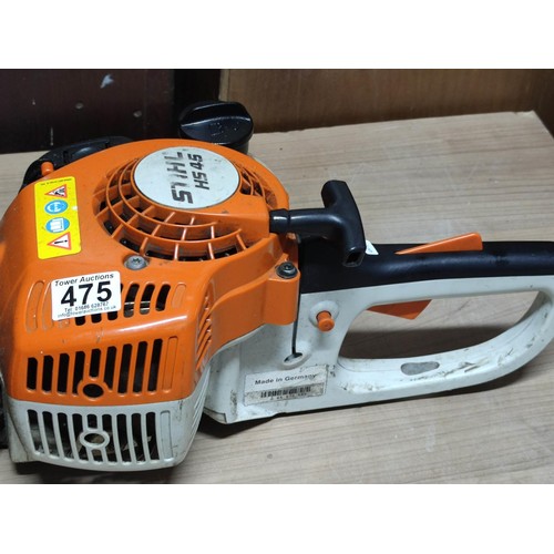 475 - Good quality Stihl HS45 petrol hedge trimmer in good order with a 27