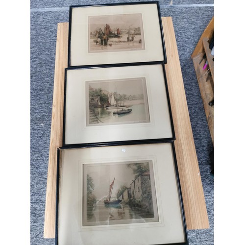 131 - Collection of 3x framed and glazed vintage original etchings by H.G. Walker member of the faculty of... 